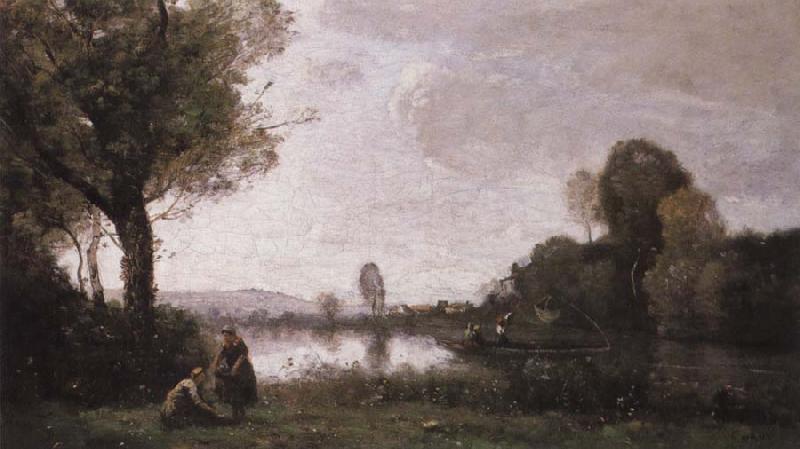 camille corot Seine Landscape near Chatou